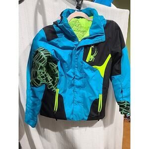 Spyder Kids Ski Snow Jacket Insulated Removable Hood Size 14